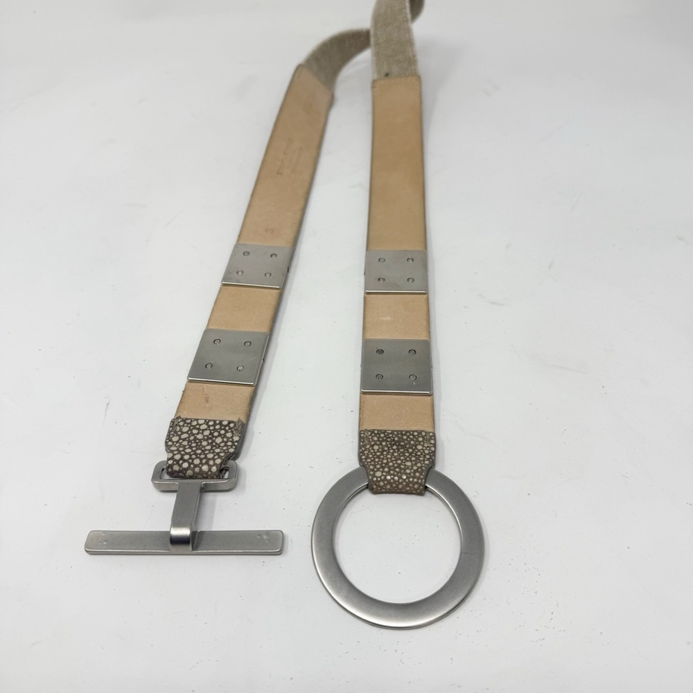Anthropologie Streets Ahead Leather Animal and Metallic Belt